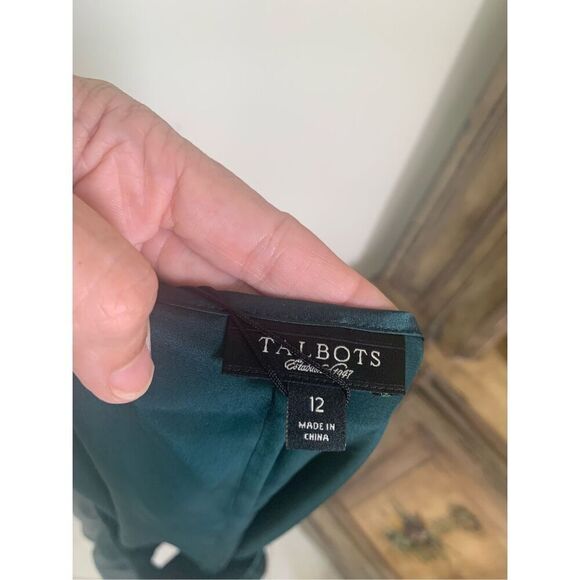NWT Talbots 100% Silk Hunter Green Layered Look Scoop Neck Tank Top - Picture 4 of 9